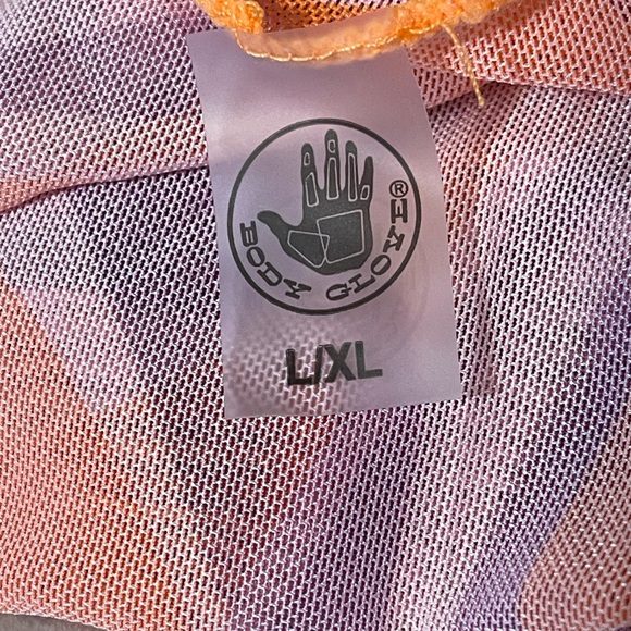 Body Glove Beach Cover Up Dress Orange Pink Psychedelic Pom Pom Trim Mod Large - Picture 6 of 7